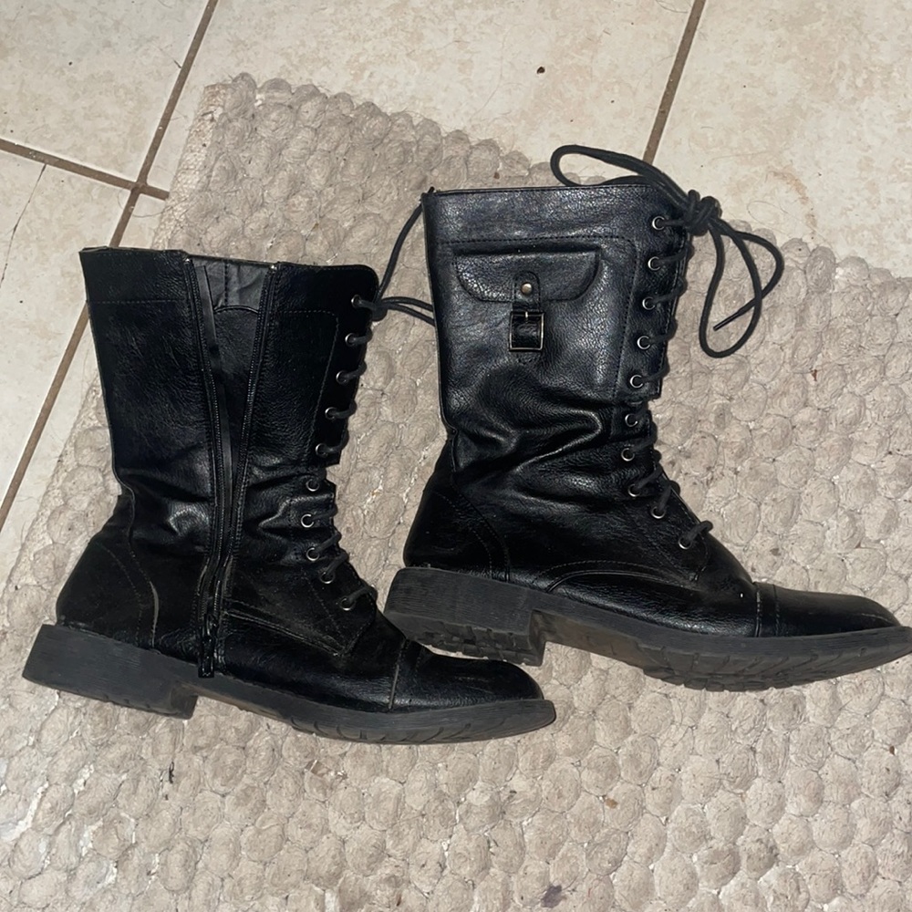 Black high top boots